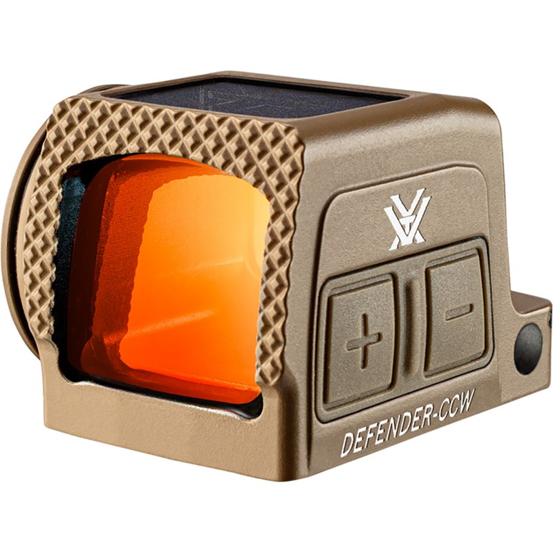 Vortex Optics Defender CCW Tan Enclosed Solar Micro Red Dot Sight w/3 MOA Dot & 32 MOA Circle,Motion Activated, Shield RMS Mount DFCCW-MRD3-E-T