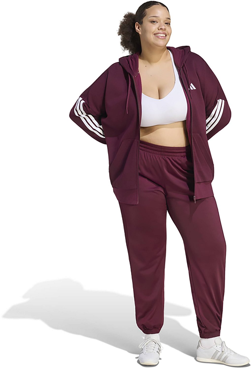 Adidas Women's Plus Essentials 3S Full Zip Fleece Hoodie - view number 5