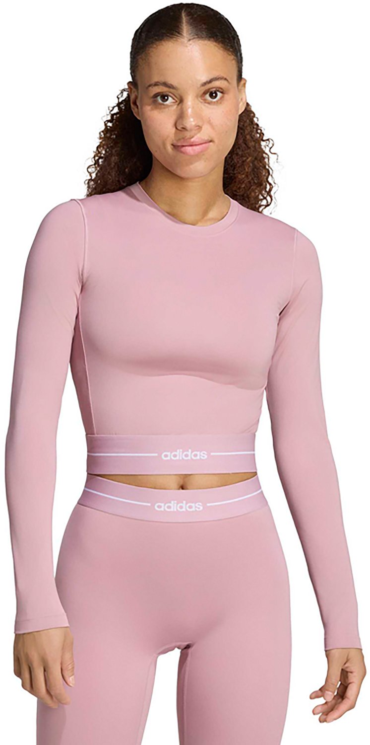 adidas Women's Hyperglam Cropped Long Sleeve Top