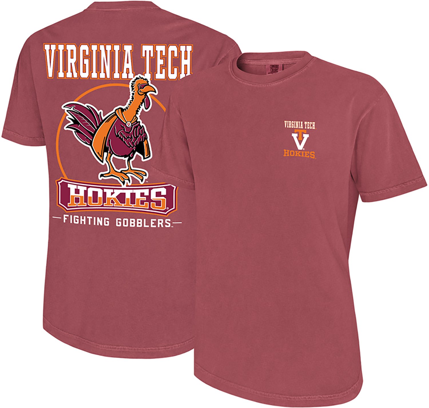 WILDCAT RETRO Men's Virginia Tech Mascot Circle Graphic T-shirt - view number 3