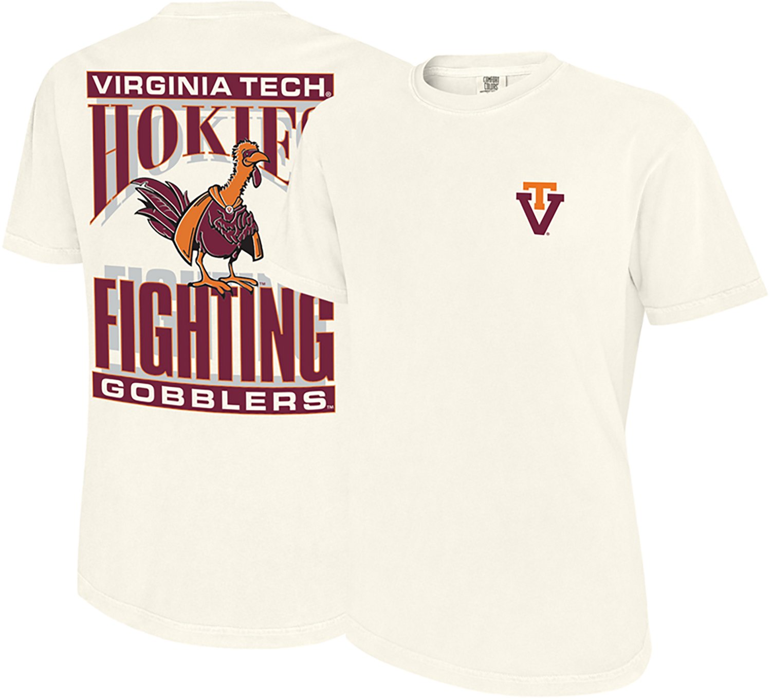 WILDCAT RETRO Men's Virginia Tech School Arch Mascot Graphic T-shirt - view number 3