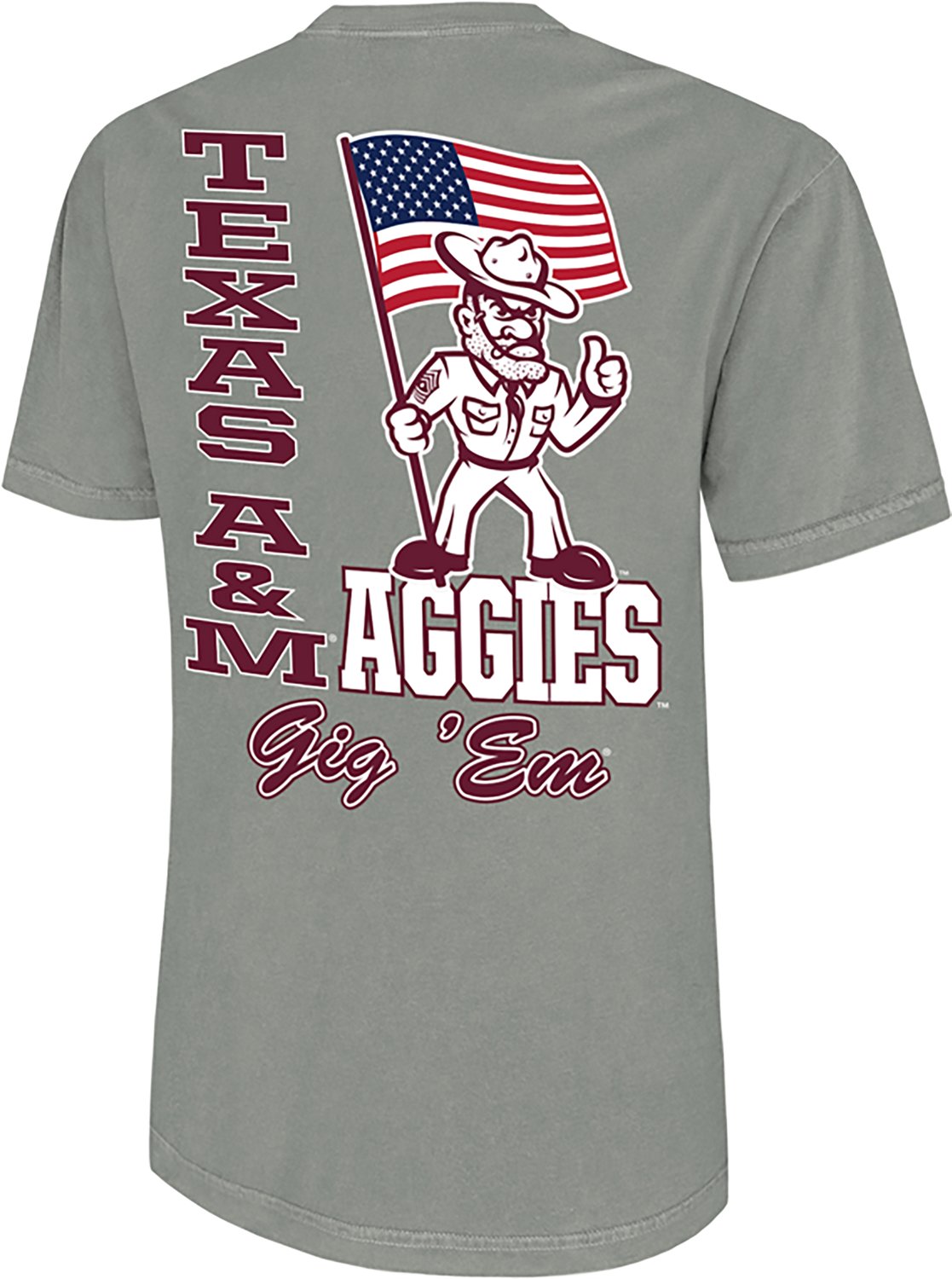WILDCAT RETRO Men's Texas A&M University Sarge American Flag Graphic T-shirt - view number 2