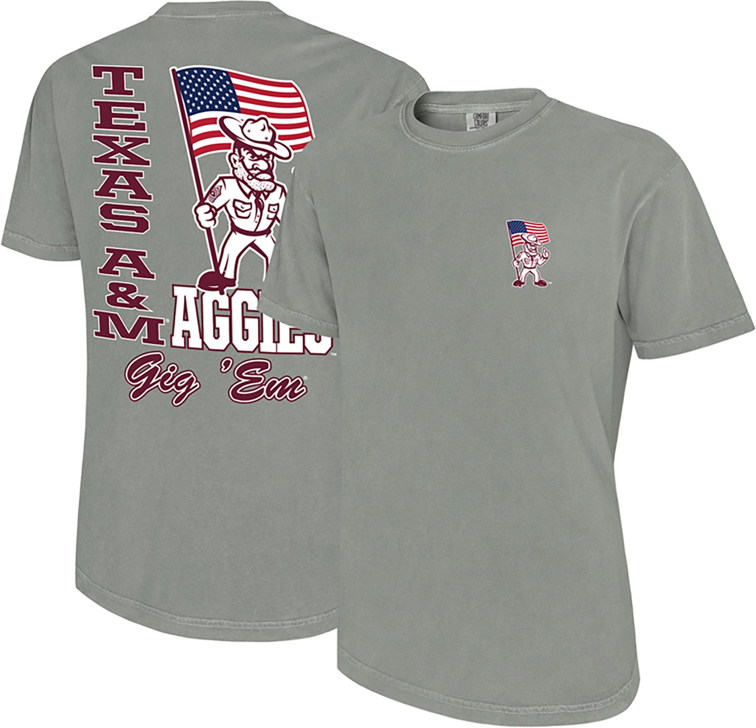 WILDCAT RETRO Men's Texas A&M University Sarge American Flag Graphic T-shirt - view number 3