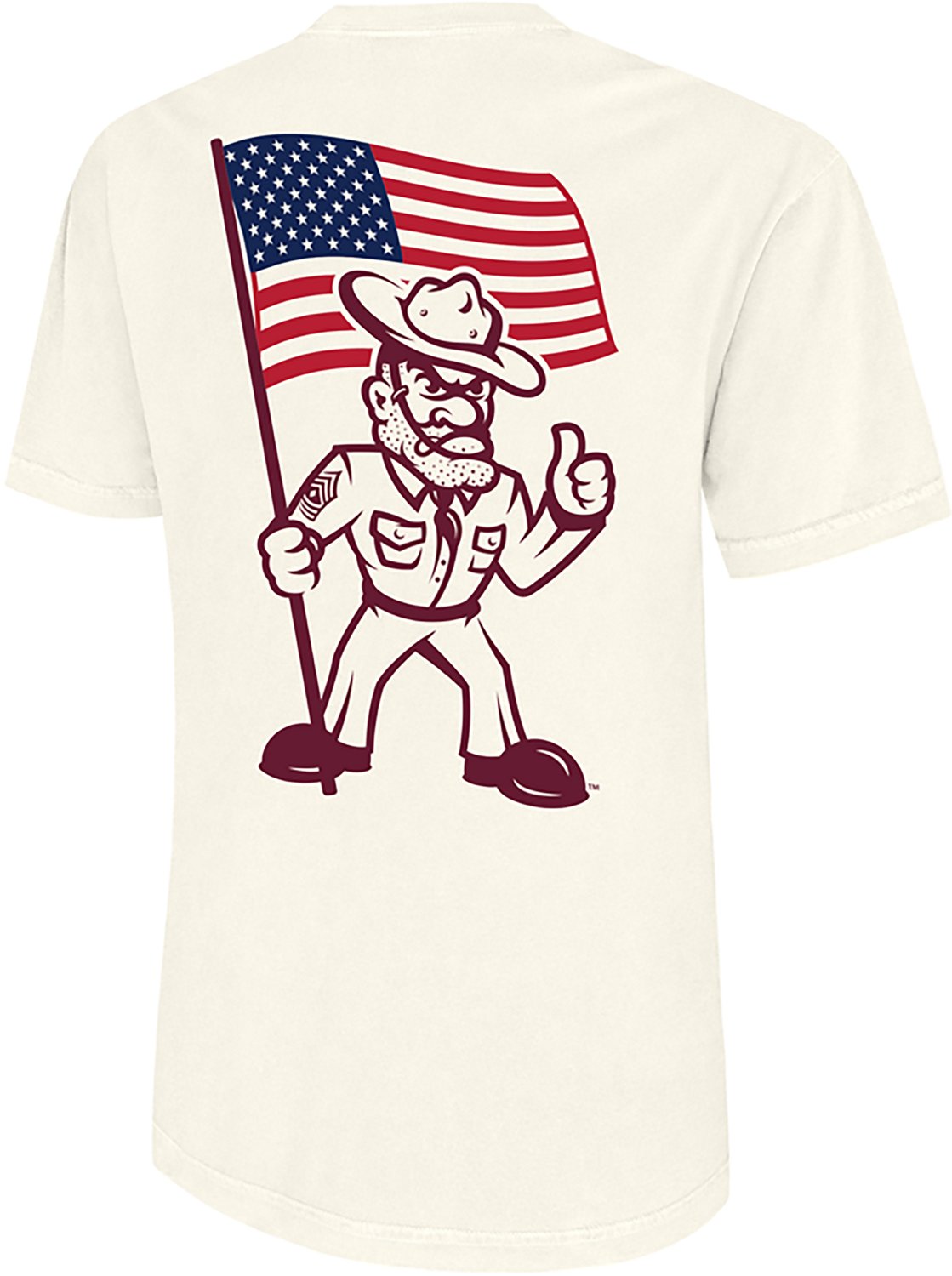 WILDCAT RETRO Men's Texas A&M University Script Sarge American Flag Graphic T-shirt - view number 2