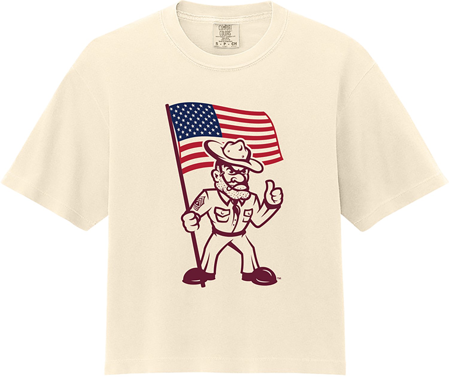 WILDCAT RETRO Women's Texas A&M University Sarge American Flag Graphic T-shirt