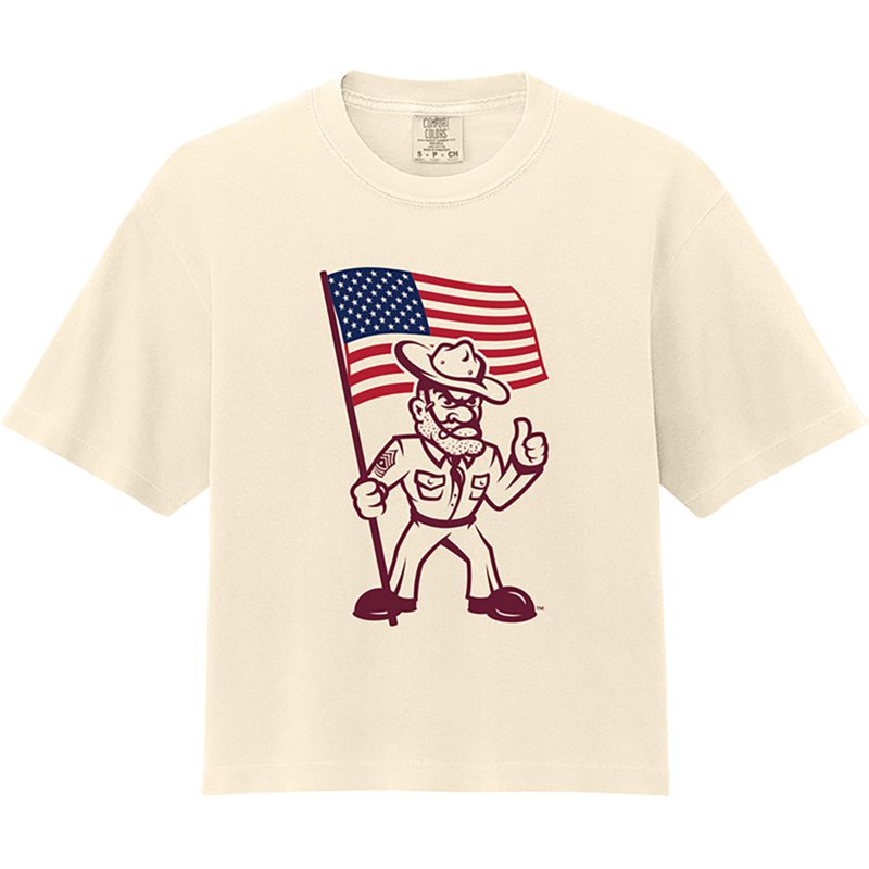 WILDCAT RETRO Women's Texas A&M University Sarge American Flag Graphic T-shirt