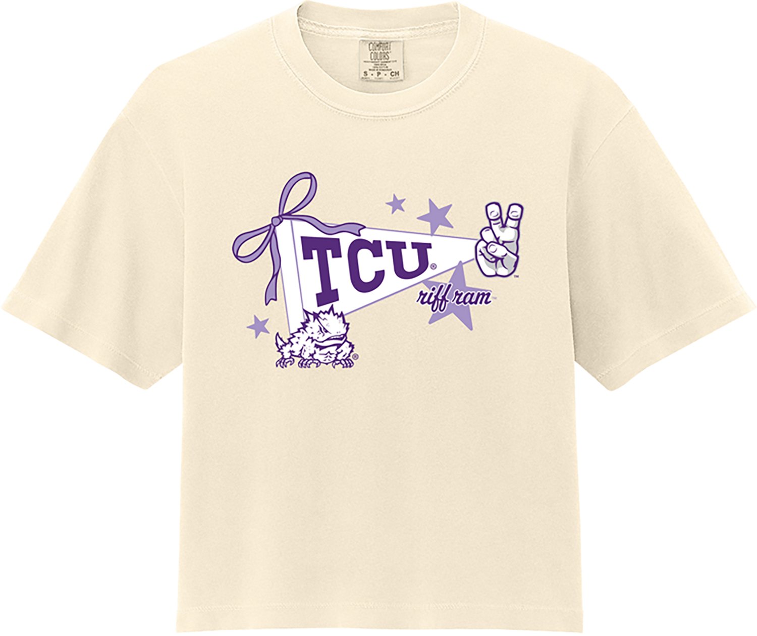 WILDCAT RETRO Women's Texas Christian University Pennant Star Graphic T-shirt