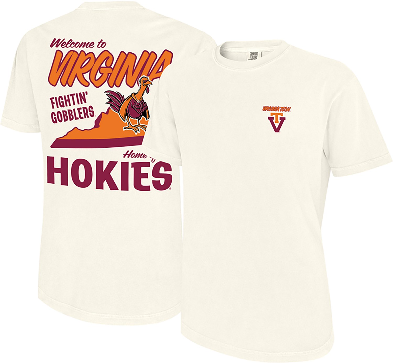 WILDCAT RETRO Men's Virginia Tech Welcome to Virginia Comfort Colors DS T-shirt - view number 3