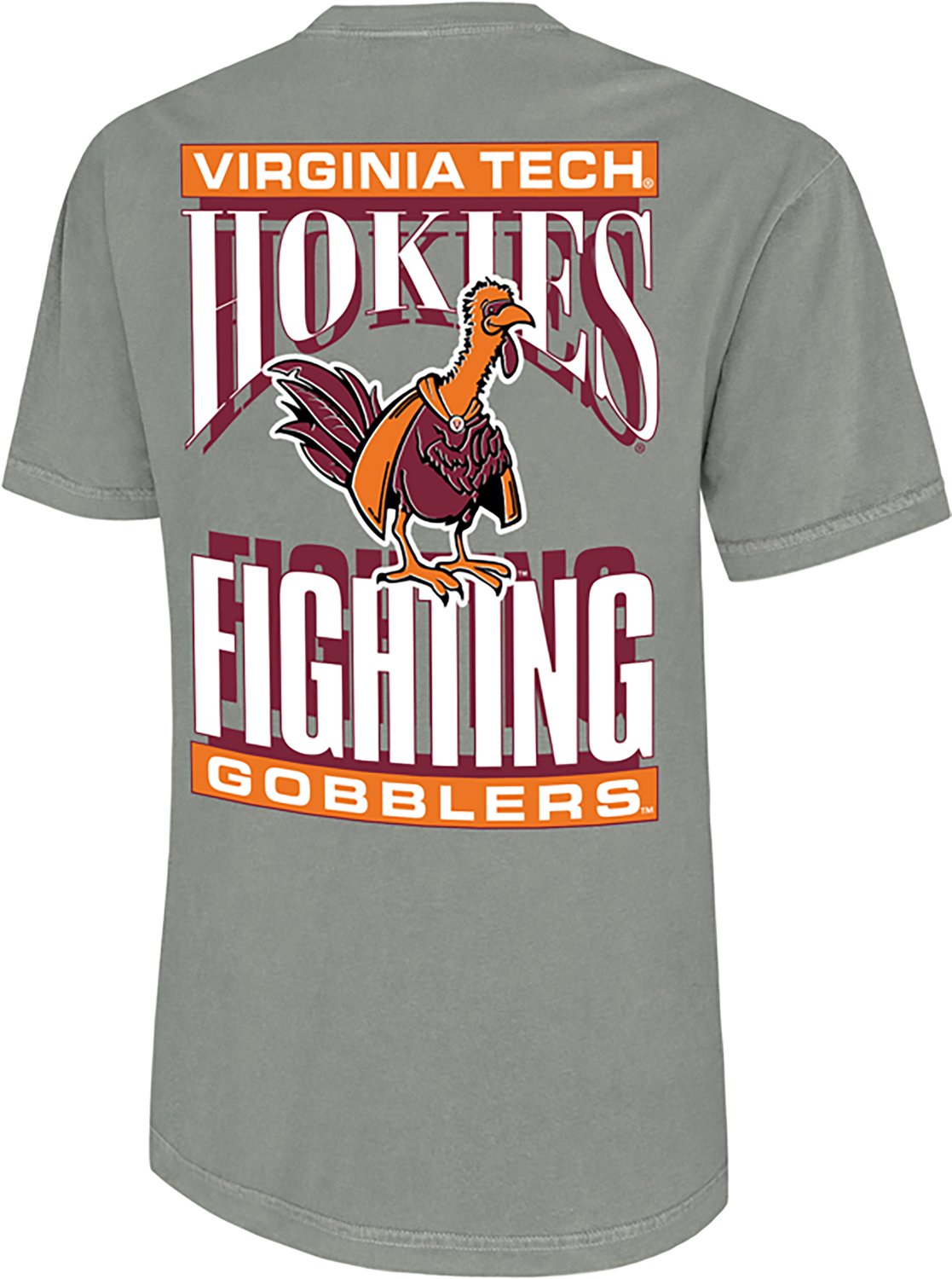 WILDCAT RETRO Men's Virginia Tech School Arch Mascot Comfort Colors DS T-shirt - view number 2