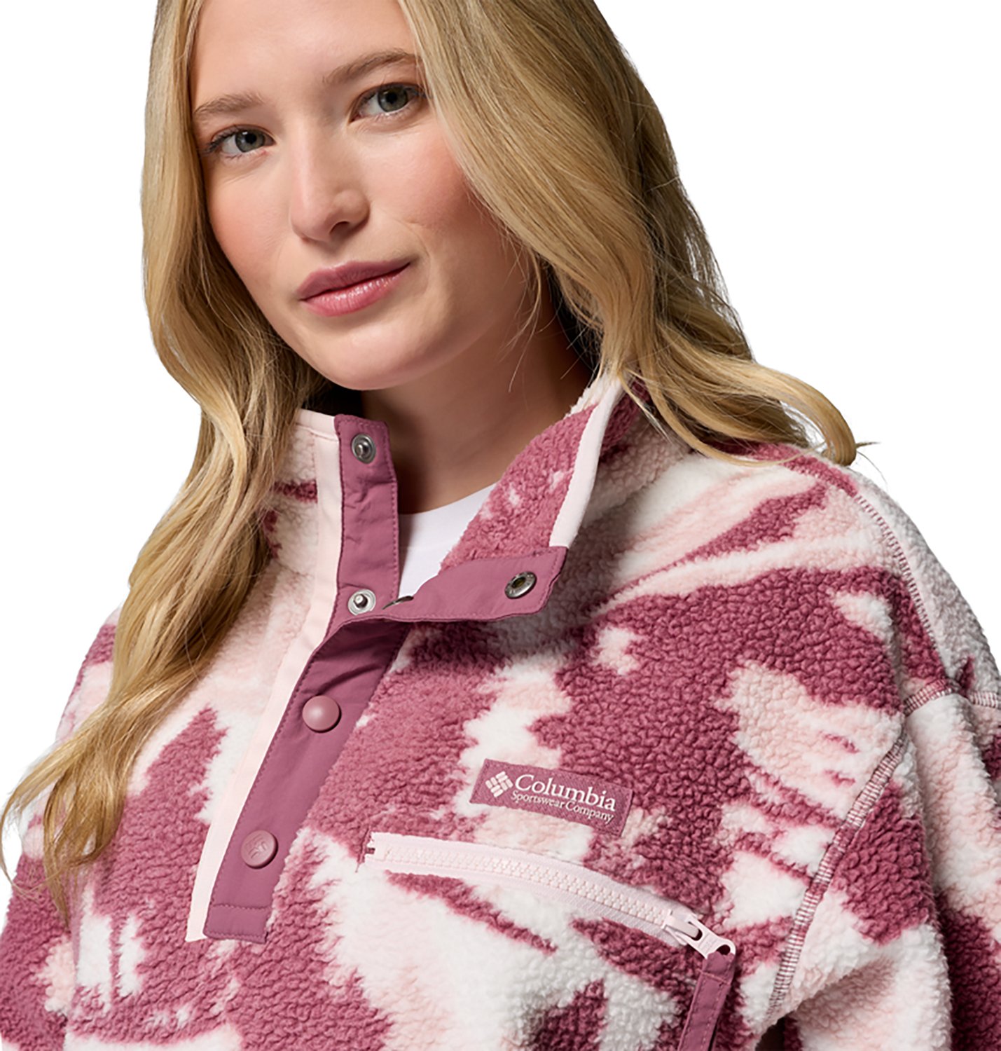 Columbia Sportswear Women's Helvetia II Printed Cropped 1/2 Snap Fleece Pullover                                                 - view number 4
