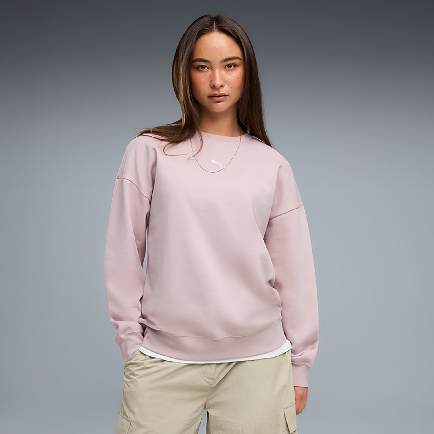 PUMA Women's Essential Oversized Crew Fleece Sweatshirt