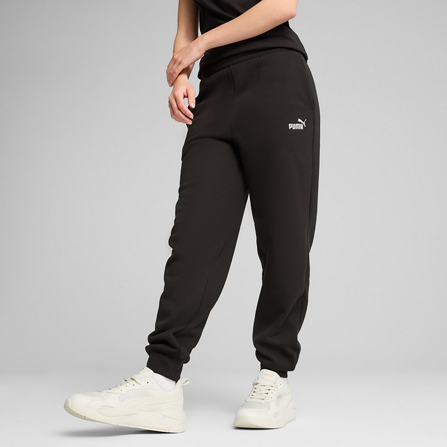 PUMA Women's Essential Small No. 1 Logo Comfort High-Waist Fleece Sweatpants