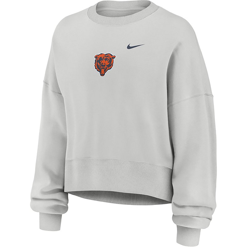 Women's Nike  Gray Chicago Bears Oversized Primetime Phoenix Fleece Sweatshirt