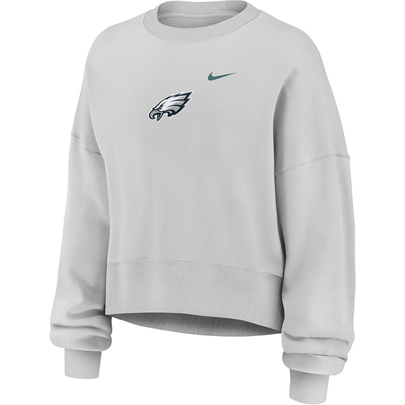 Women's Nike  Gray Philadelphia Eagles Oversized Primetime Phoenix Fleece Sweatshirt