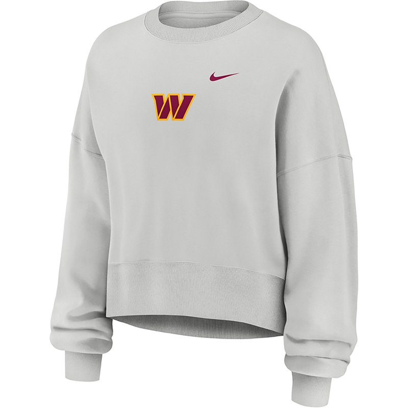 Women's Nike  Gray Washington Commanders Oversized Primetime Phoenix Fleece Sweatshirt