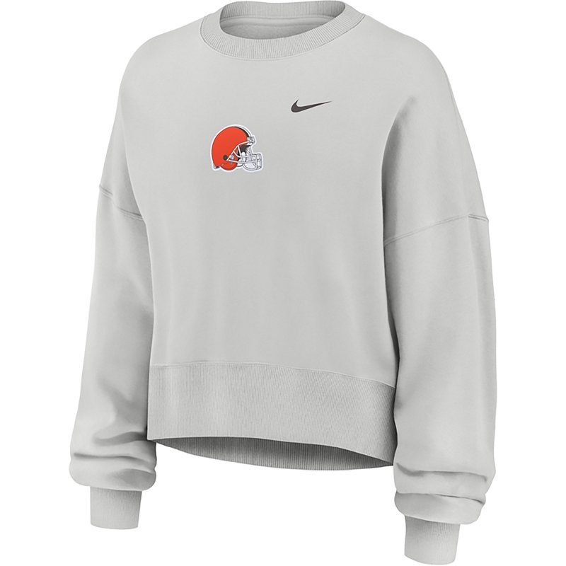 Women's Nike  Gray Cleveland Browns Oversized Primetime Phoenix Fleece Sweatshirt