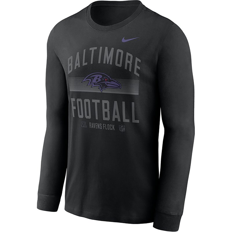Men's Nike Black Baltimore Ravens Always Prepared Essential Cotton Long Sleeve T-Shirt