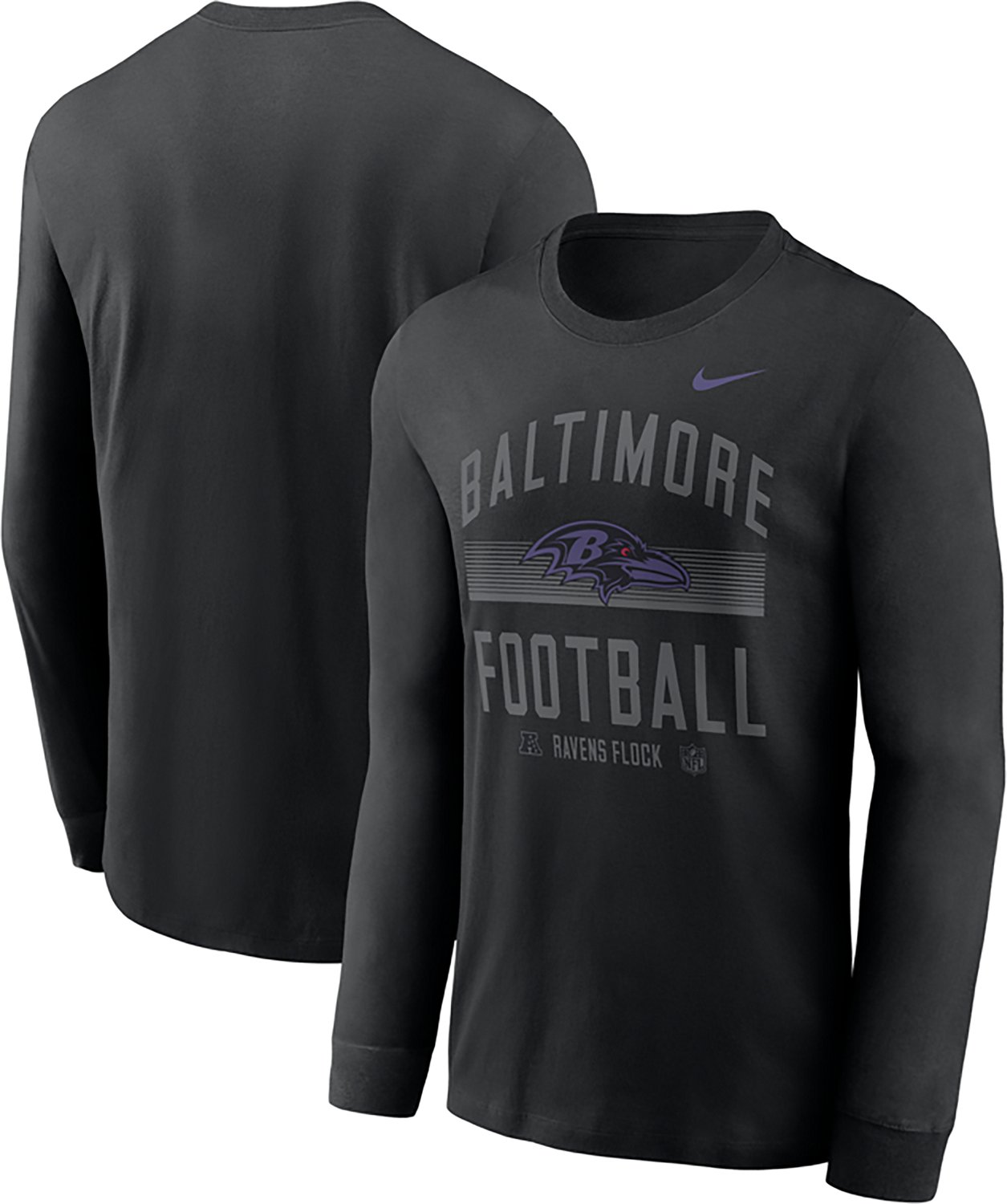 Nike Men's Baltimore Ravens Essential Always Prepared Long Sleeve Graphic T-shirt - view number 3