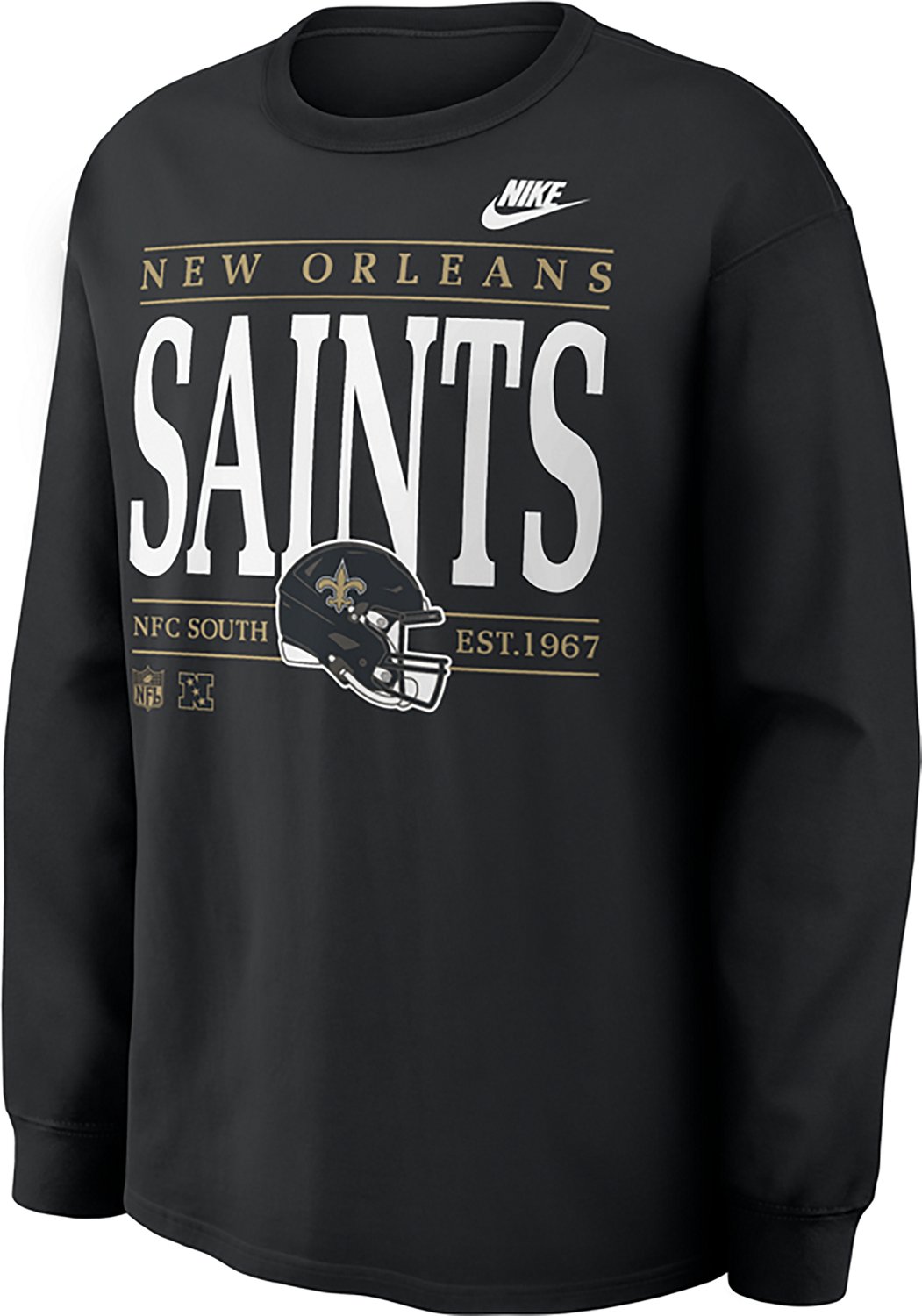 Nike Men's New Orleans Saints Red Zone Max 90 Long Sleeve Graphic