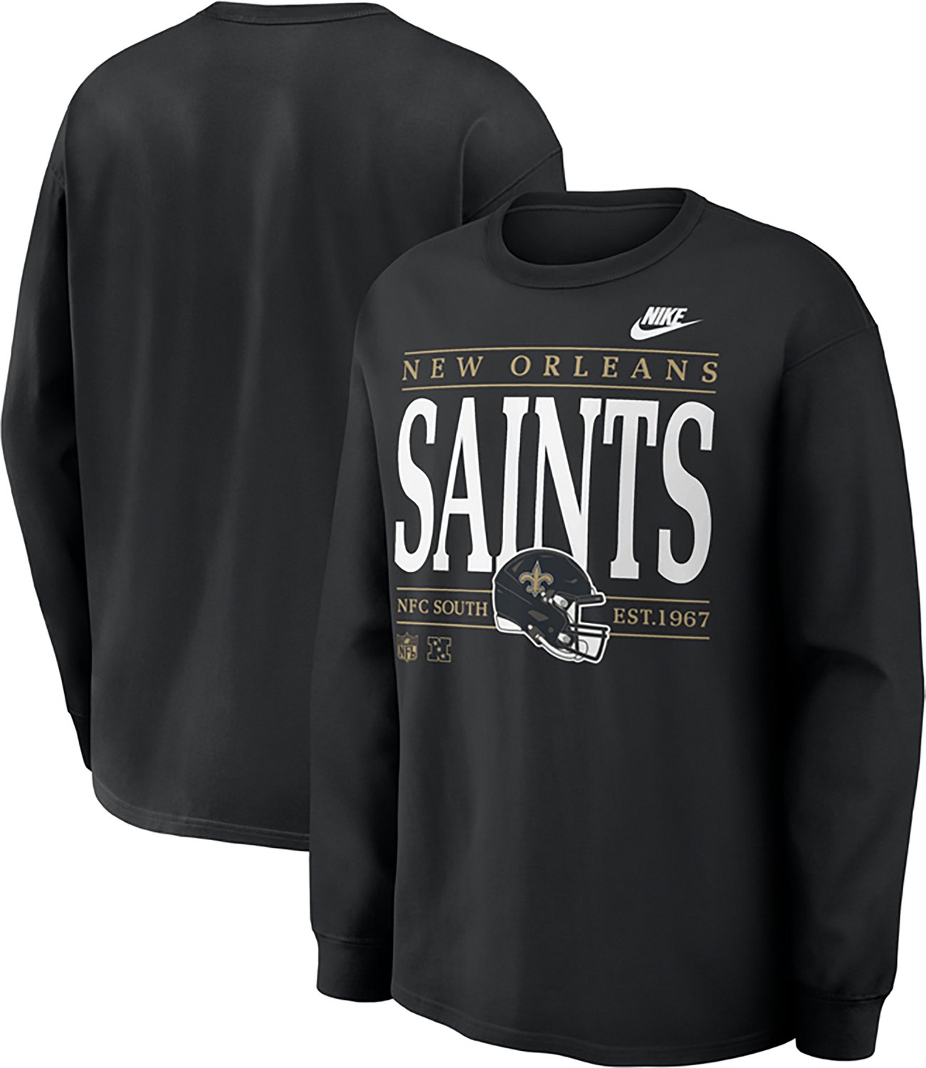 【80s・USA製】Hanes SAINTS高校チームTシャツ XL フロッキー Nike Men's New Orleans Saints Red Zone Max 90 Long Sleeve Graphic