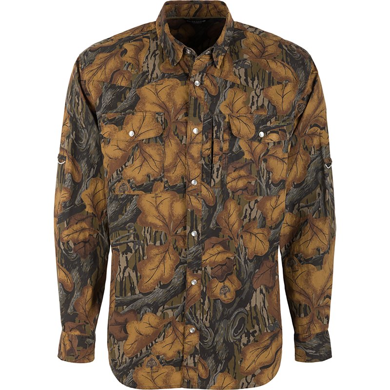 DRAKE Cinco Ranch Acid Wash Shirt Fall Foliage Medium (DS2234-061-MED)