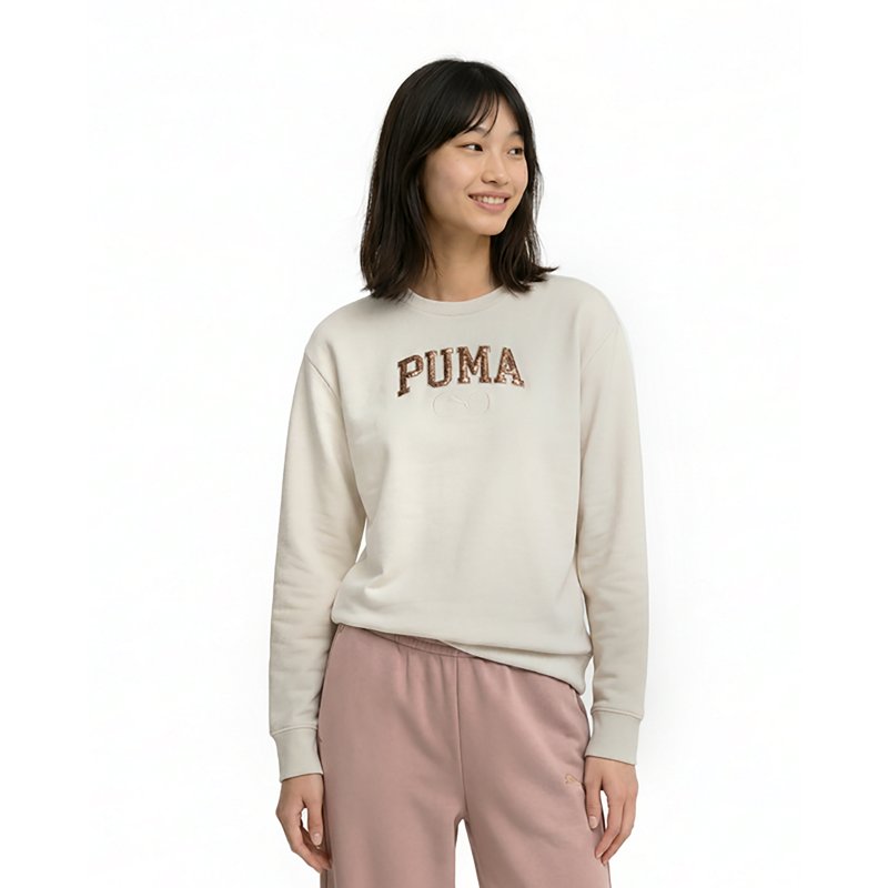 Puma Women's Ess Elevated Sequin Pullover Sweatshirt - Alpine Snow