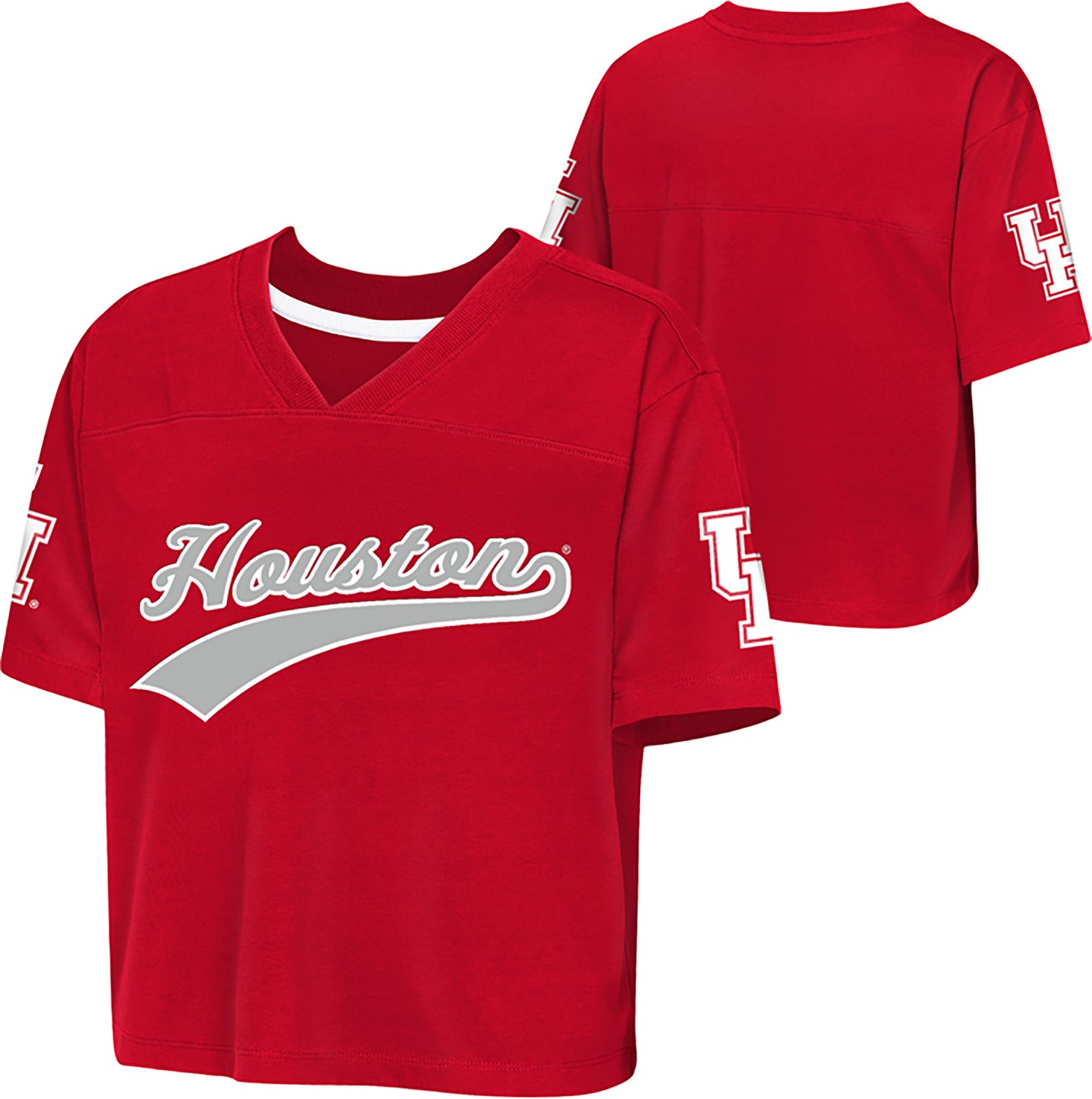 Outerstuff Girls' University of Houston Cropped Football Top - view number 3