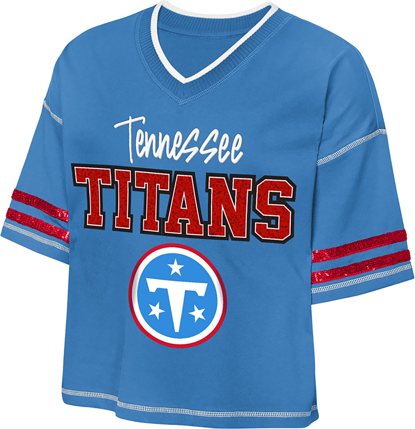 Outerstuff Girls' Tennessee Titans Toe Tap V-neck Graphic T-shirt