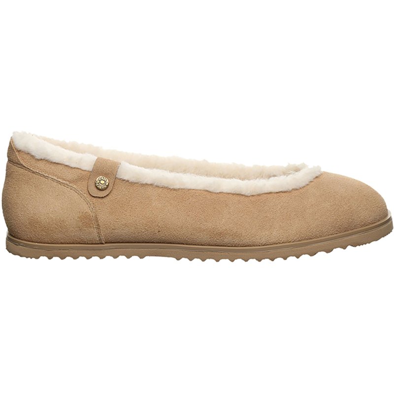 Bearpaw Women's Delphi Faux Fur Trim Ballet Flats - Toffee