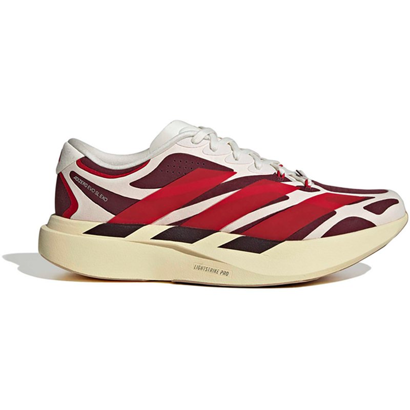 adidas Men's Adizero EVO SL EXO Suede Running Shoes, Size 11.5, Off White/Better Scarlet/Maroon