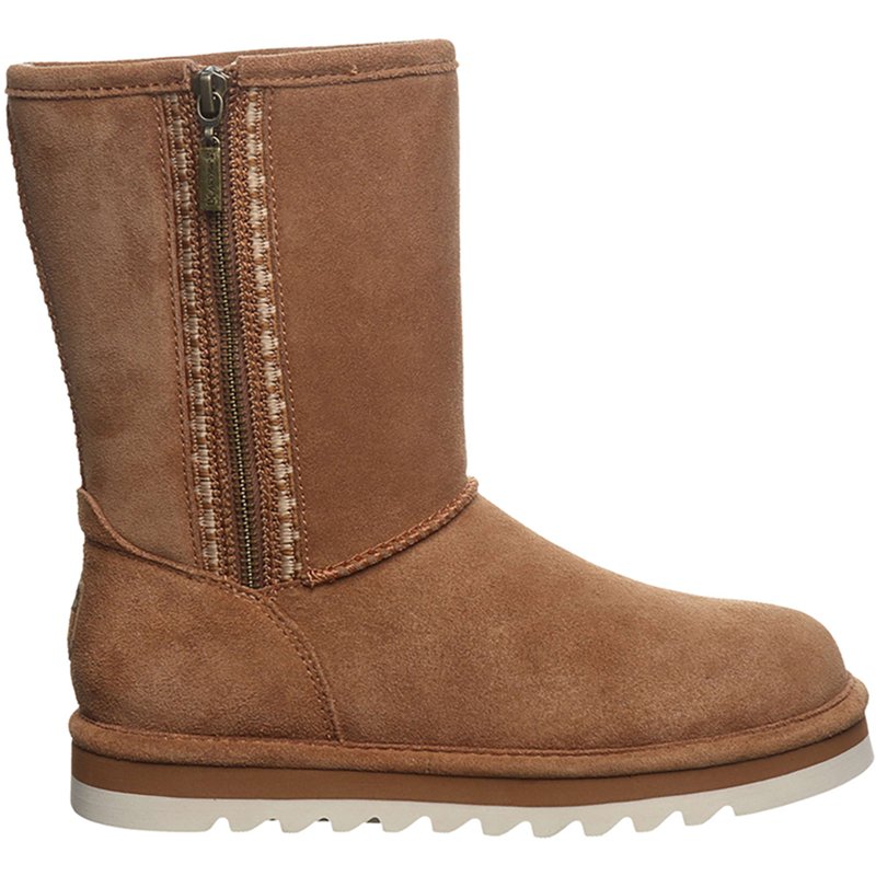 Bearpaw Women's Kimia Platform Side Zipper Short Boots - Cinnamon