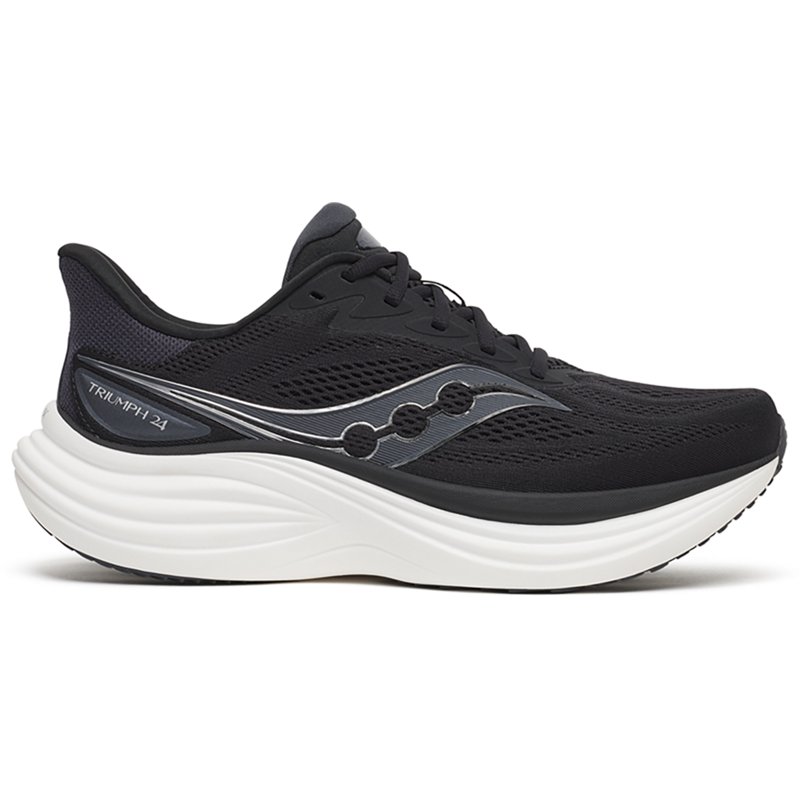 Saucony Men's Triumph 24 Running Shoes, Size 11, Black/Silver