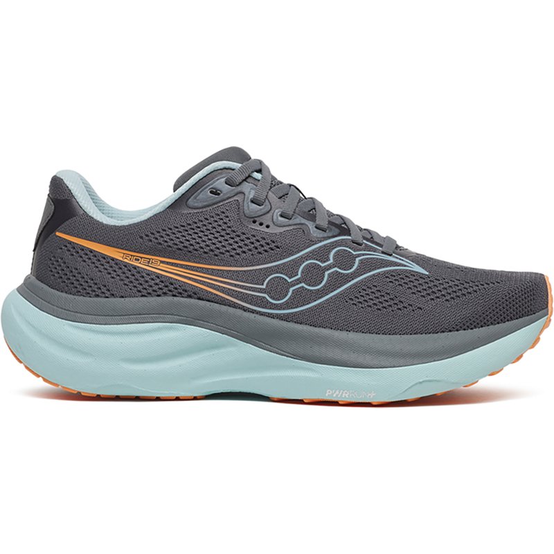Saucony Women's Ride 19 Running Shoes in Carbon/Gulf Size: 8.0