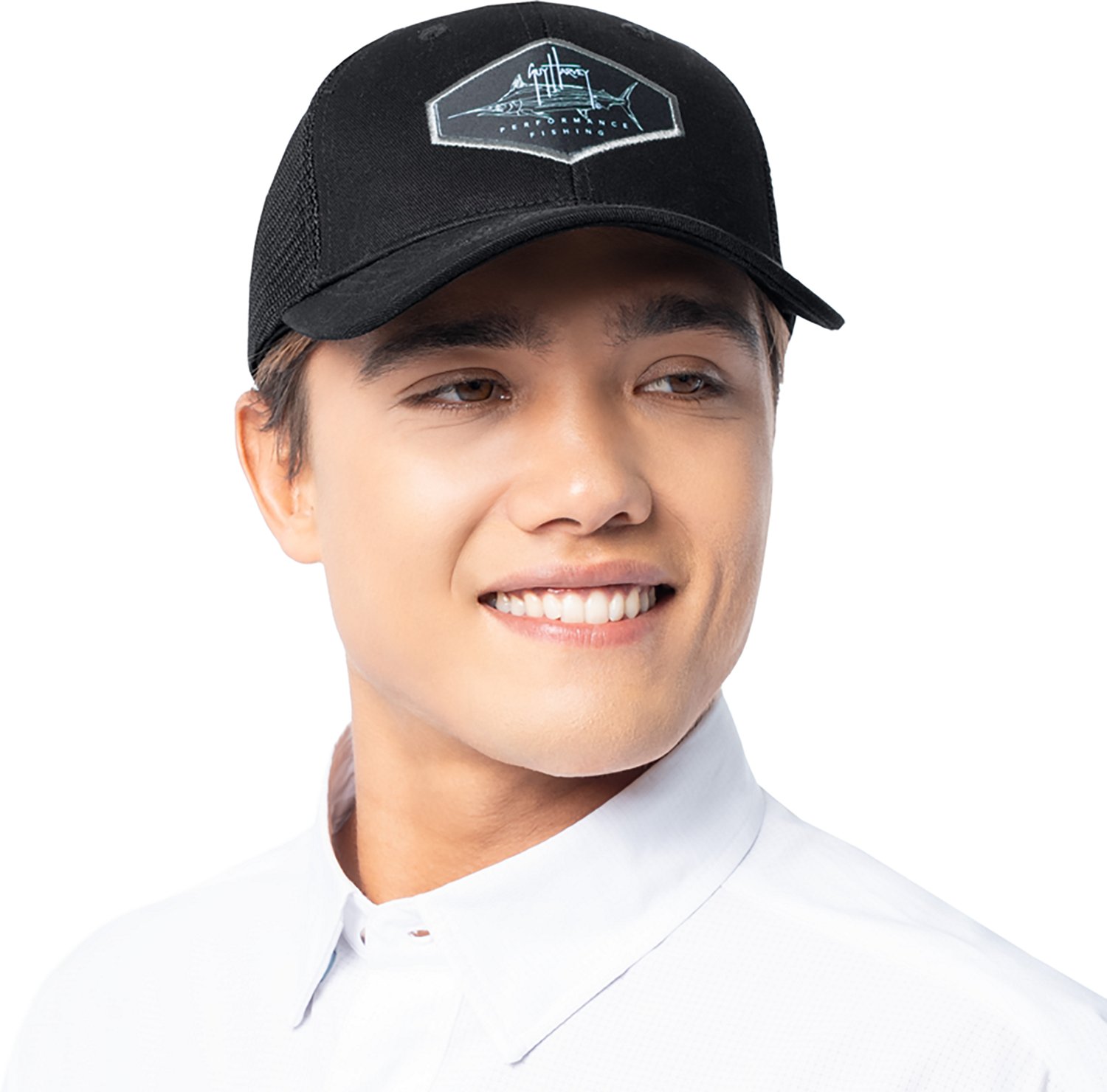 Guy Harvey Adults’ Marlin Patch Trucker Hat