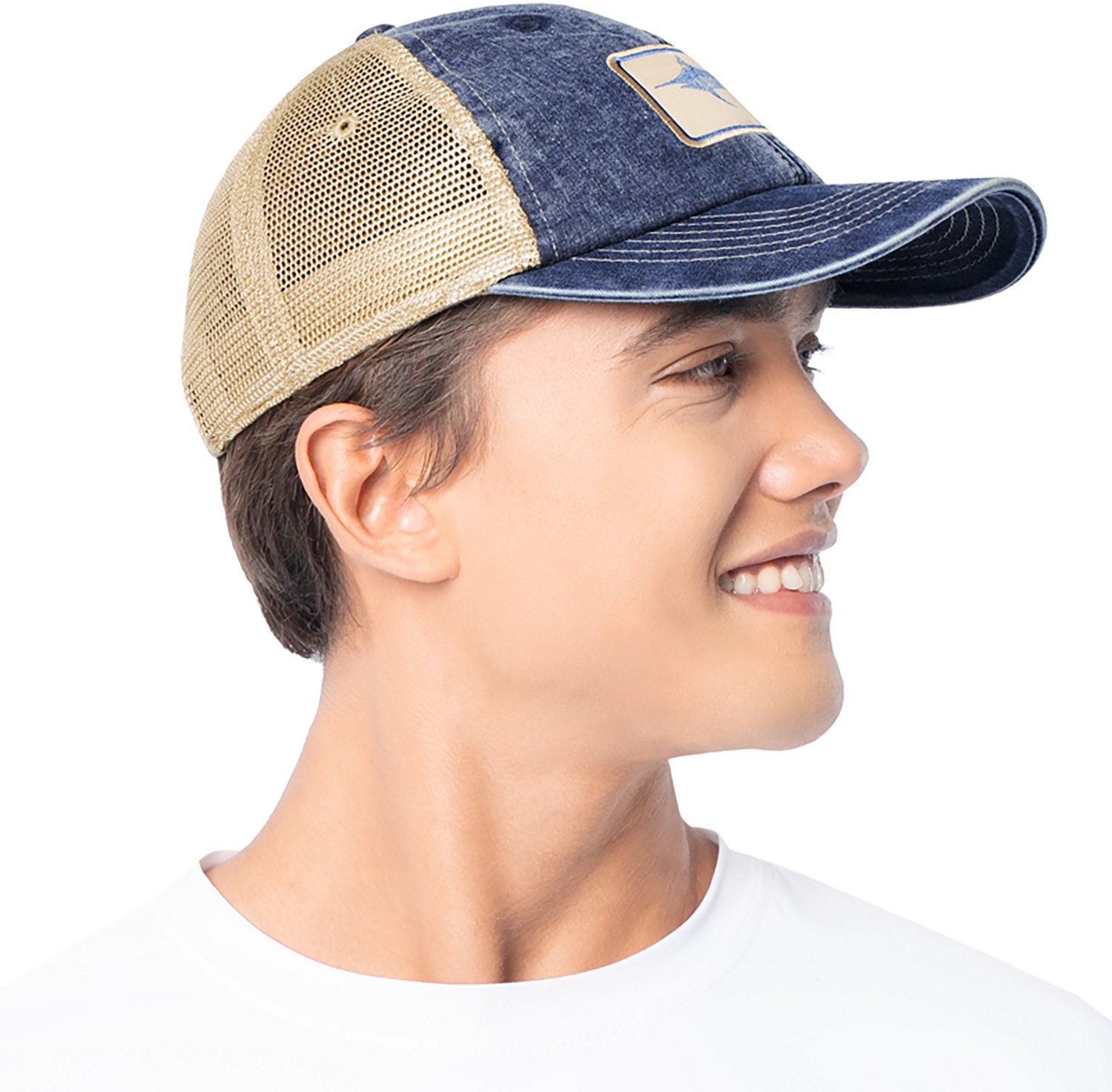 Guy Harvey Adults’ Billfish Patch Denim Trucker Hat - view number 2