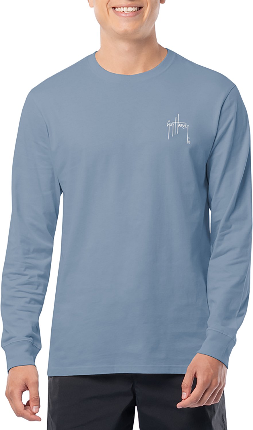 Guy Harvey Men's Harborlite Palm Silos GFX Long Sleeve T-shirt