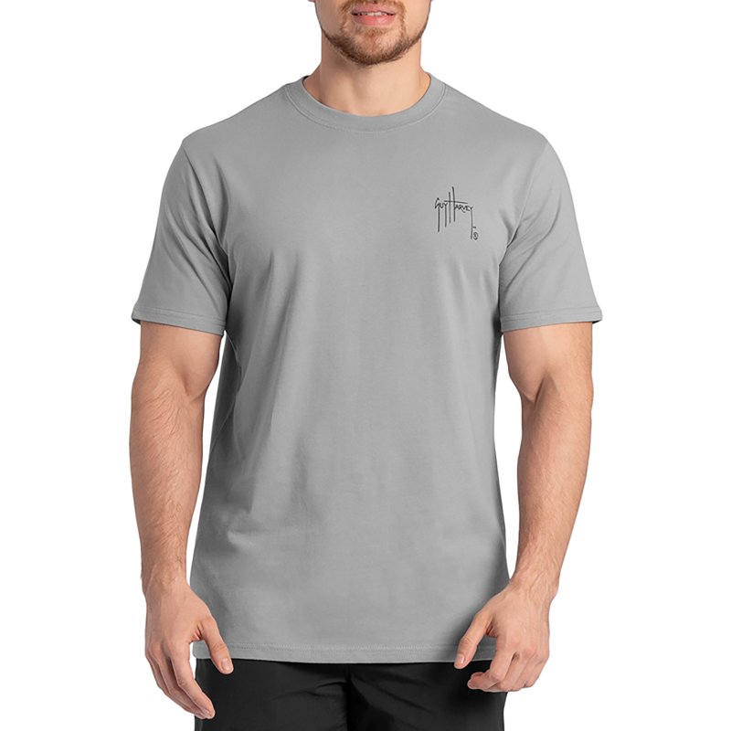 Guy Harvey Brown Trout Sign Short-Sleeve T-Shirt - Ultimate Grey - M