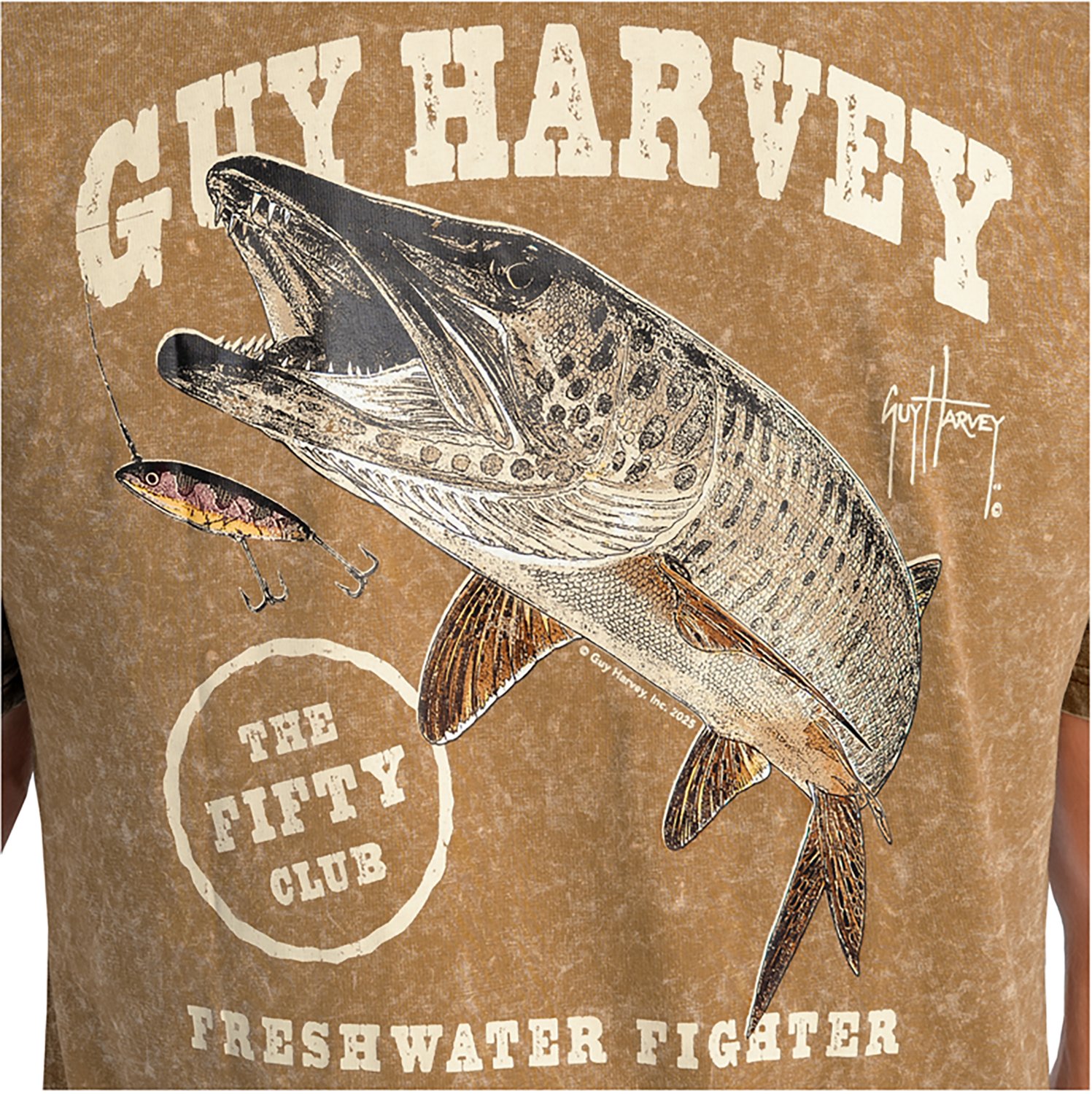 Guy Harvey Men’s Coastal Wash The Fifty Club GFX Pocket T-shirt - view number 5