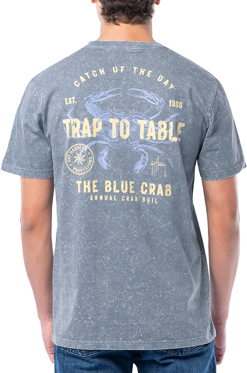 Guy Harvey Men’s Coastal Wash Trap to Table GFX Pocket T-shirt - view number 3