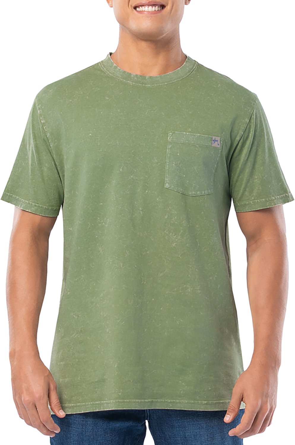 Guy Harvey Men’s Coastal Wash Off Grid Bass GFX Pocket T-shirt