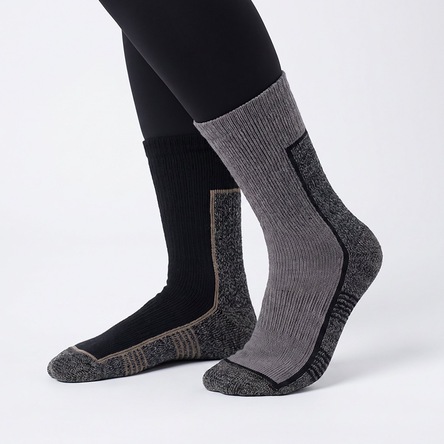 Magellan Outdoors Adults' Accented Stripes Thermal Crew Socks 2-Pack - view number 5