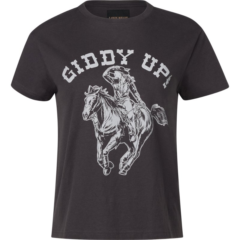 Lainey Wilson x Wrangler Retro Reg Giddy Up Tee in Black