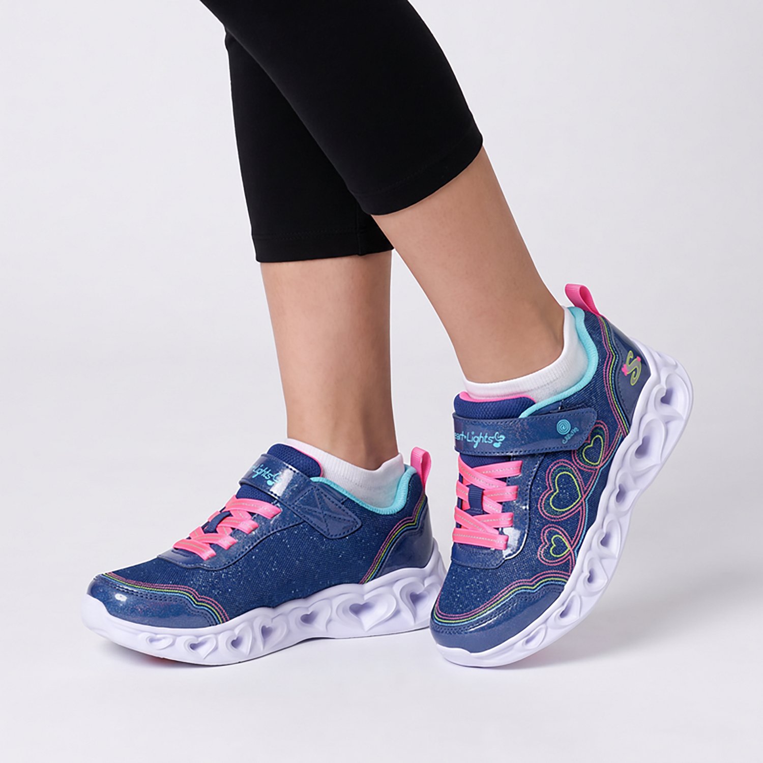 SKECHERS Girls' Heart Lights - Bubble Love Casual Shoes - view number 7