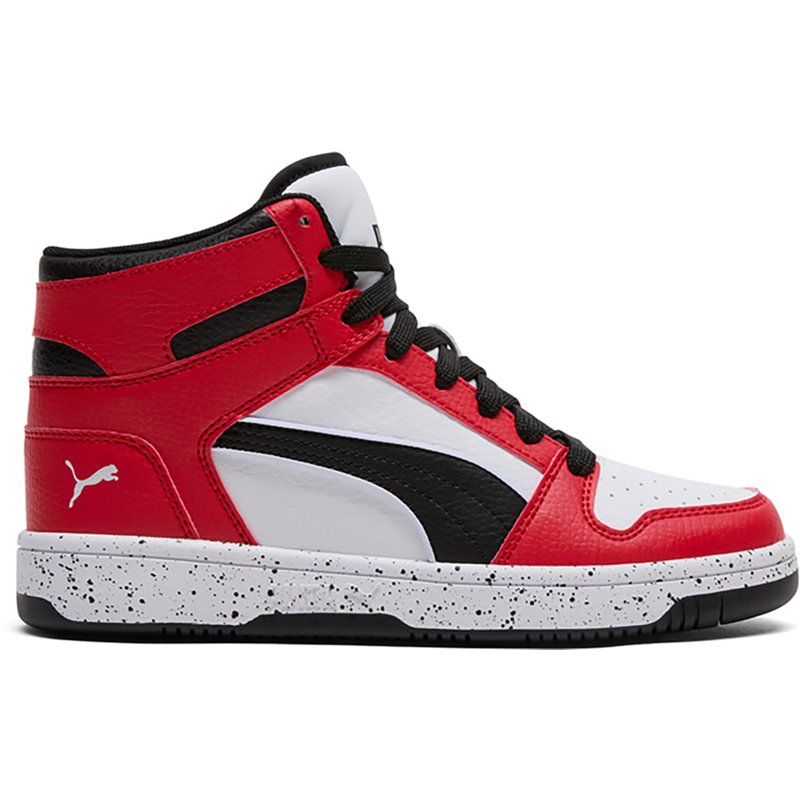 PUMA Rebound Layup Elevated Big Kid Boys Basketball Shoes, 7 Medium, White