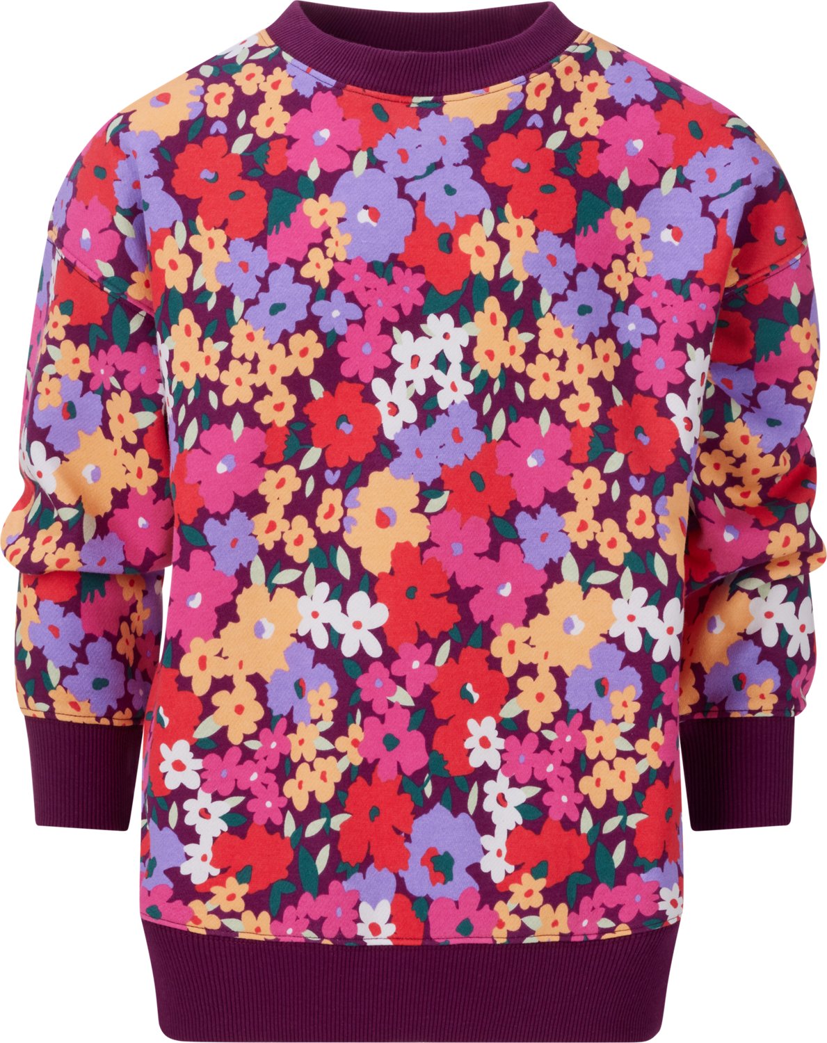 BCG Girls' Lifestyle OS Fleece Pullover Daisy Sweatshirt