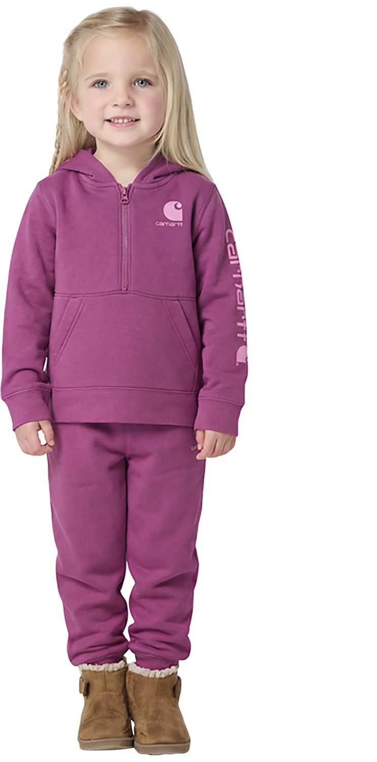 Carhartt Girls 4-6x Long Sleeve Sweatshirt and Fleece Pant Set