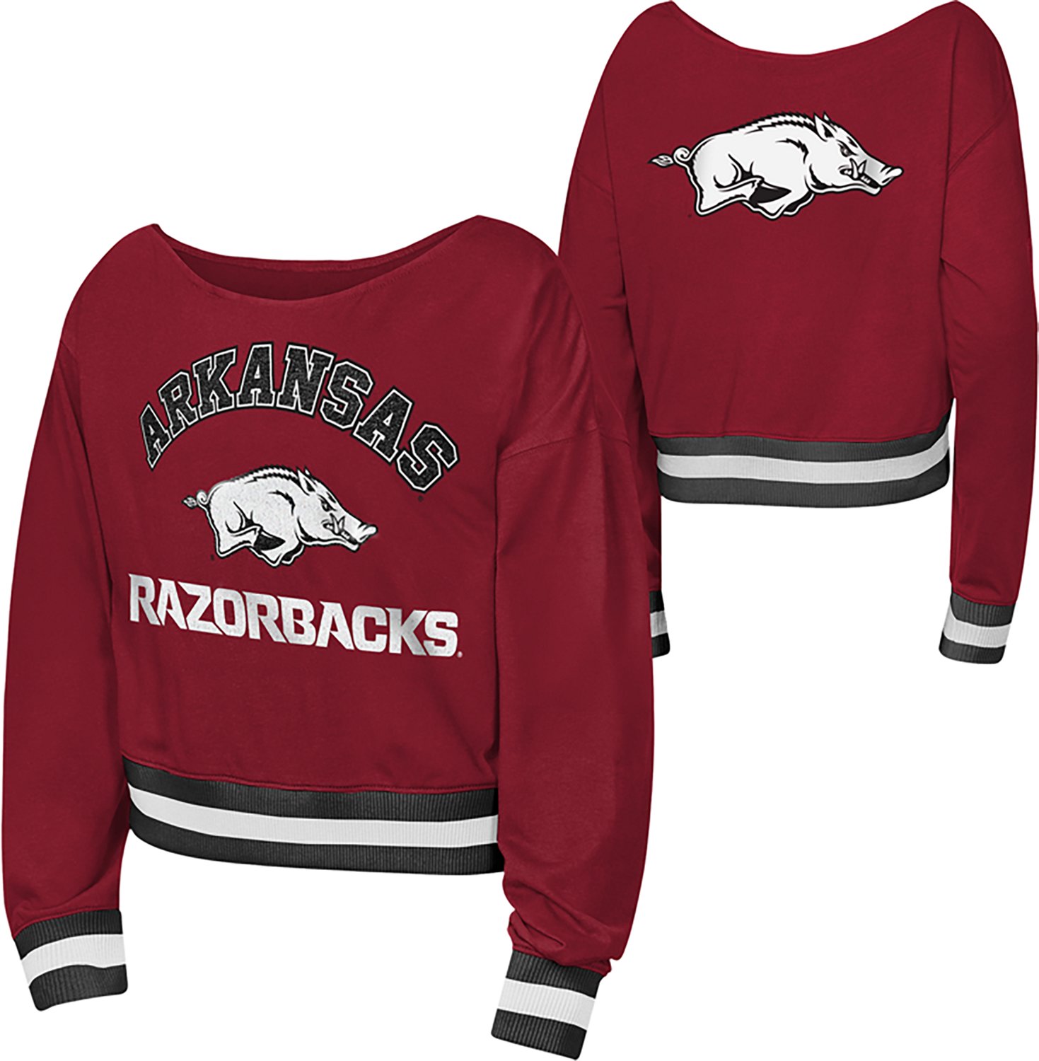 Outerstuff Girls' University of Arkansas Check Down Long Sleeve Graphic T-shirt - view number 3