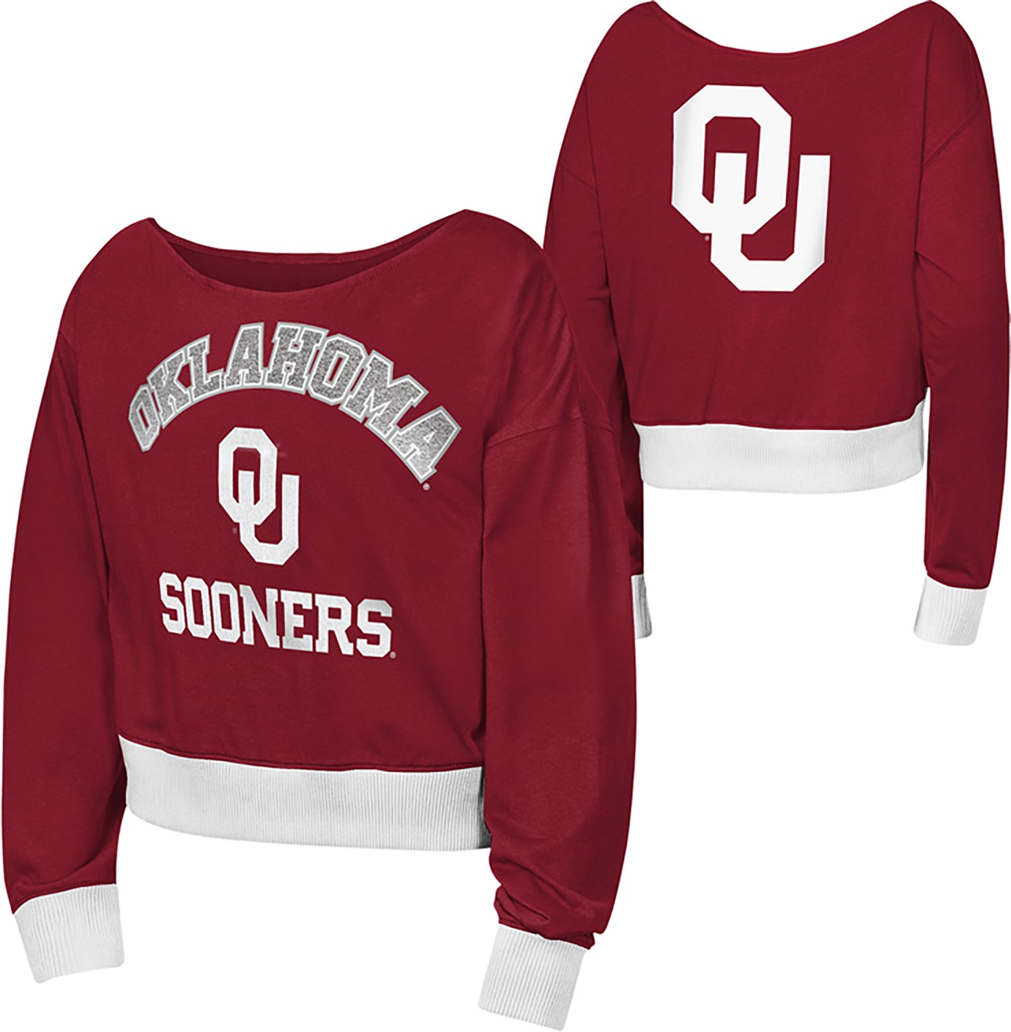 Outerstuff Girls' University of Oklahoma Check Down Long Sleeve Graphic T-shirt - view number 3
