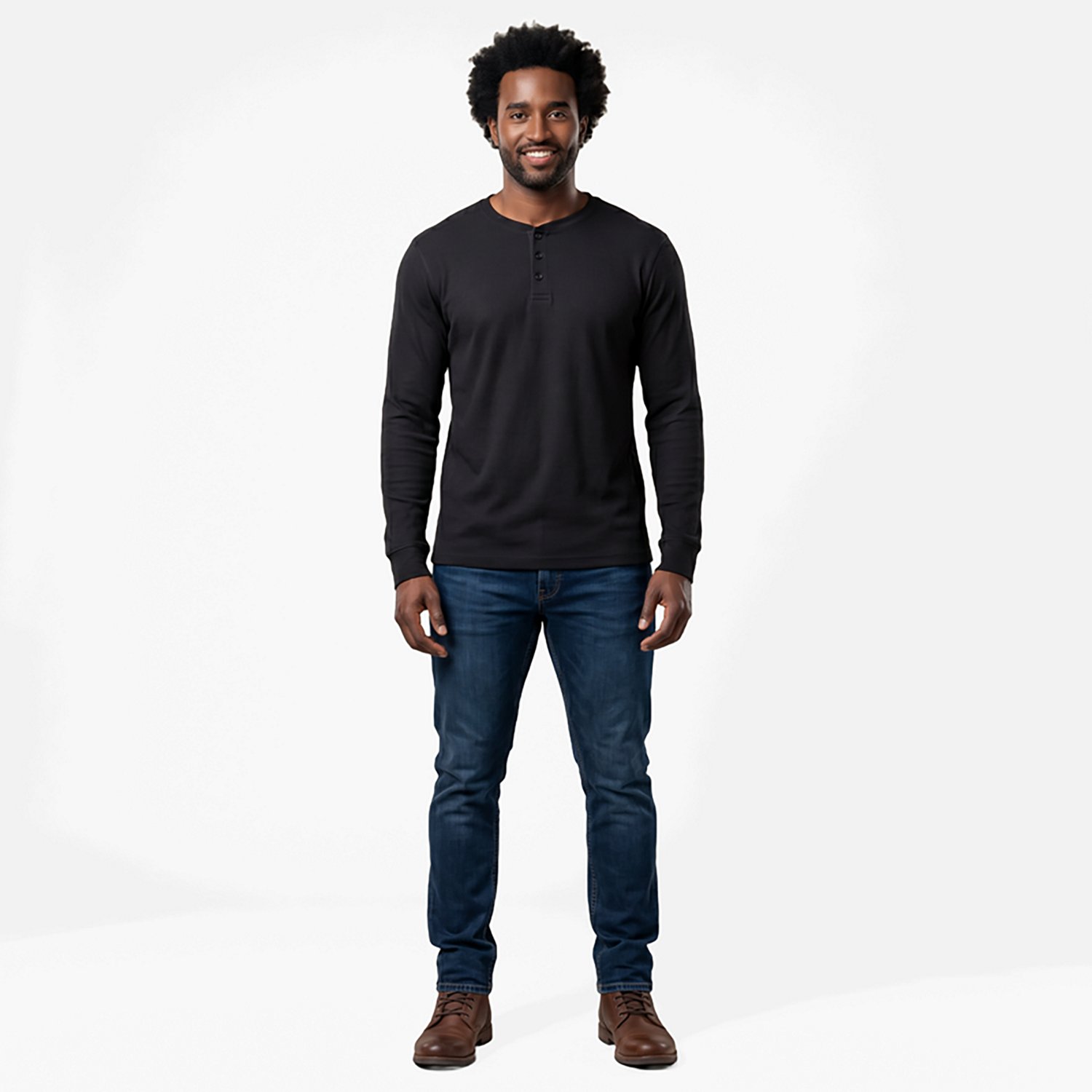 Magellan Outdoors Men's Base Camp Thermal Long Sleeve Henley Shirt