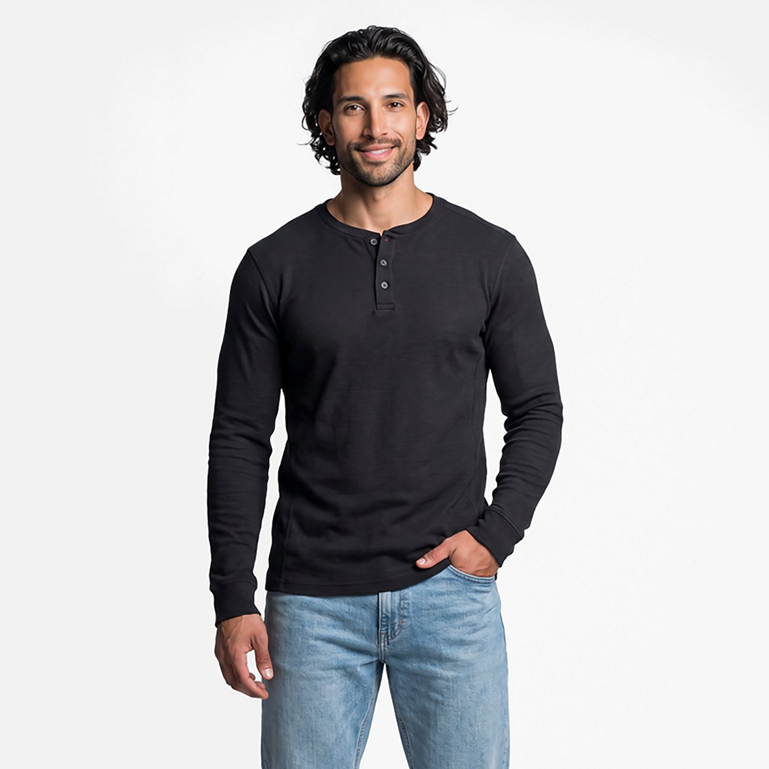 Magellan Outdoors Men's Base Camp Thermal Long Sleeve Henley Shirt                                                               - view number 2